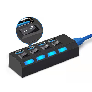 7-port USB 3.0 hub välise toiteallikaga, LED-indikaatoriga, 1000 Mbps, dokkimisseade 1–7