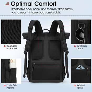 NEWHEY Unisex seljakott, 20–35L, Oxfordkangas, ühildu 16-tollise sülearvutiga, linnaline minimalistlik stiil, kumerad õlarihmad