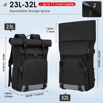 NEWHEY Unisex seljakott, 20–35L, Oxfordkangas, ühildu 16-tollise sülearvutiga, linnaline minimalistlik stiil, kumerad õlarihmad