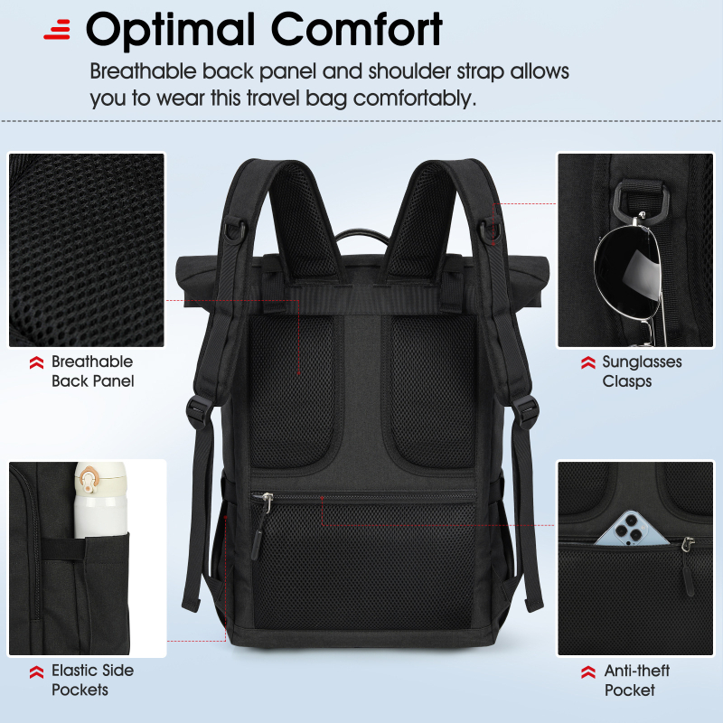 NEWHEY Unisex seljakott, 20–35L, Oxfordkangas, ühildu 16-tollise sülearvutiga, linnaline minimalistlik stiil, kumerad õlarihmad