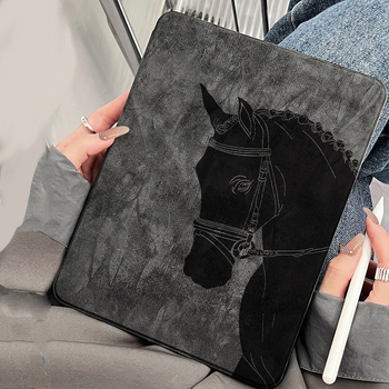 Minsheng 360° pöörlev iPad kaitseümbris pliiatsi hoidikuga, L muster, kohandatav, materjal kunstnahk + TPU, flip-top, retro stiil, unerežiimi funktsioon