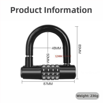 U-kujuline lukk, roostevaba teras, lõikusele vastane, mudel 17H2020081Z371