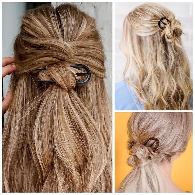 3 tk akrüline U-kujuline juuksehaak, retro stiilis naistele