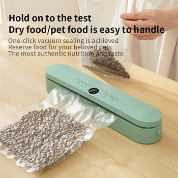 LCD-ekraaniga toiduvakuumi pakendamise masin, automaatne vaakum, 10W 5V, ABS-korpus, mahutavus alla 500 ml, kompaktne kodune köögiseade