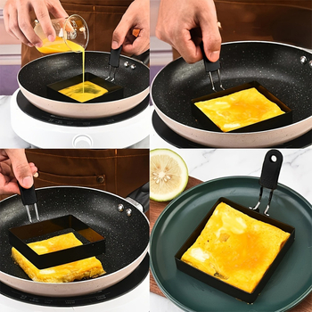 Munarõngas silikoonkäepidemiga, ristkülikukujulise vardaga, roostevabast terasest, mittekleepuv, 2025 uus köögitarvik