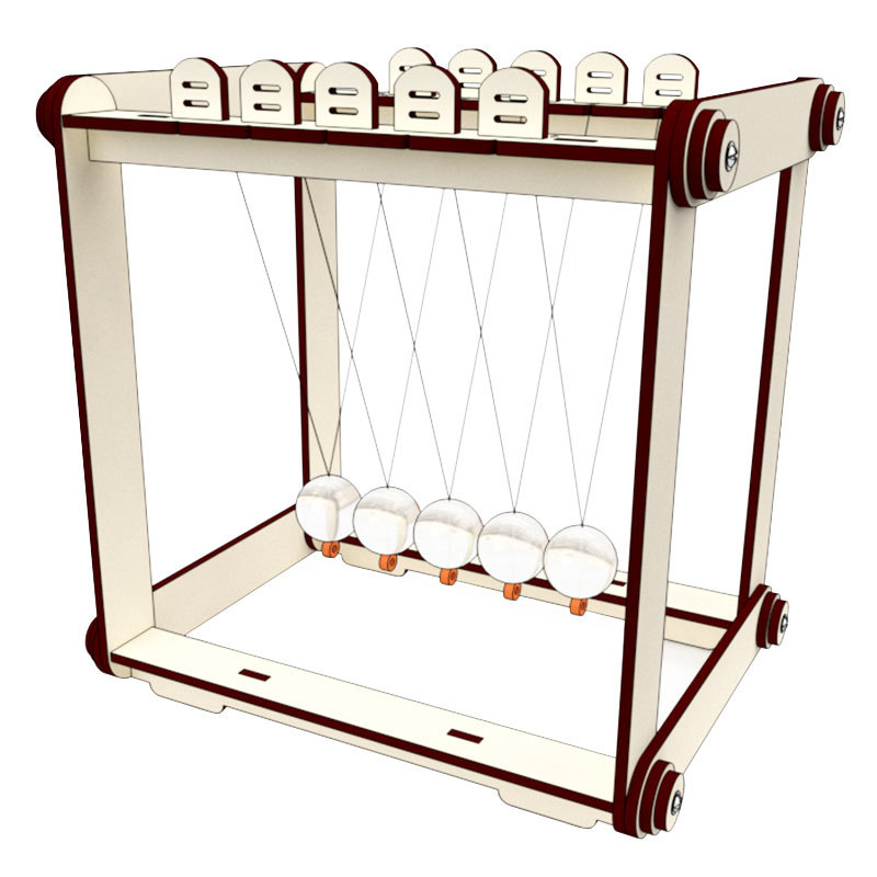 Puidust Niutoni pendel – DIY komplekt füüsikaõpetuseks, hariv mänguasi, kohandatav ja mitmeotstarbeline, 7–14-aastastele.