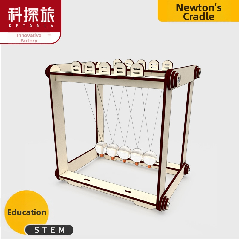 Puidust Niutoni pendel – DIY komplekt füüsikaõpetuseks, hariv mänguasi, kohandatav ja mitmeotstarbeline, 7–14-aastastele.
