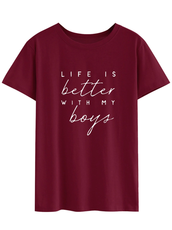 Naiste puuvillane T-särk trükiga, ümmarguse kaelusega, lühikeste varrukatega, slim fit, 95% puuvill