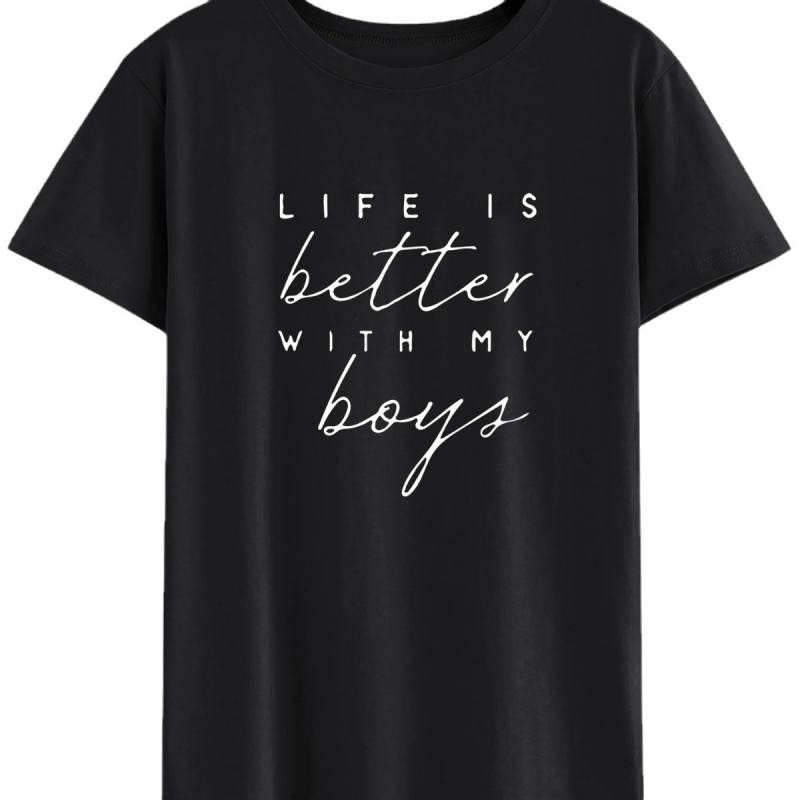 Naiste puuvillane T-särk trükiga, ümmarguse kaelusega, lühikeste varrukatega, slim fit, 95% puuvill