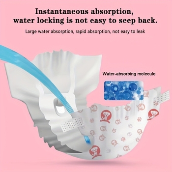 Koera mähkmed N5762 – ühekordsed, mitte õmmeldud kangas, mugav sobivus