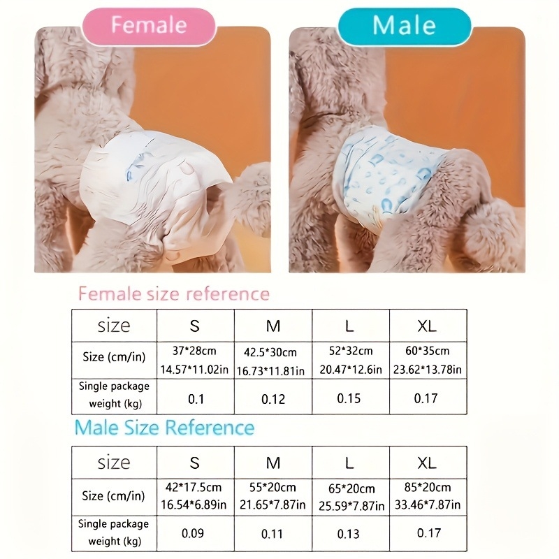 Koera mähkmed N5762 – ühekordsed, mitte õmmeldud kangas, mugav sobivus