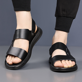 Meeste sandaalid - pealne materjal ehtne nahk, talla poliuretaan, avatud varbaga, vabaaj stiil, hingavad ja libisemiskindlad