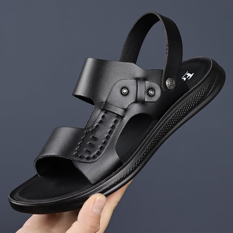 Meeste sandaalid - pealne materjal ehtne nahk, talla poliuretaan, avatud varbaga, vabaaj stiil, hingavad ja libisemiskindlad