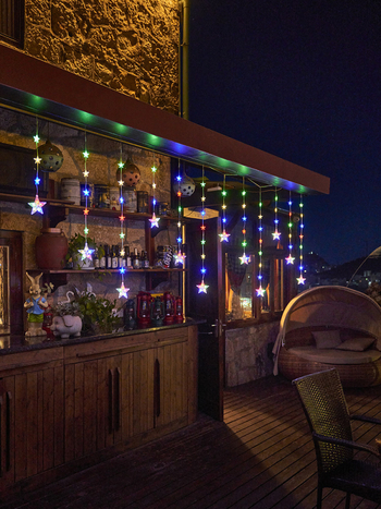 Päikesega tähtedest helendav virten välis- ja rõdukorral, taimekujuline tähtvalgus, 110V, 3C sertifikaat