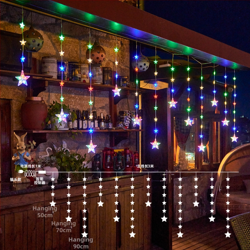 Päikesega tähtedest helendav virten välis- ja rõdukorral, taimekujuline tähtvalgus, 110V, 3C sertifikaat