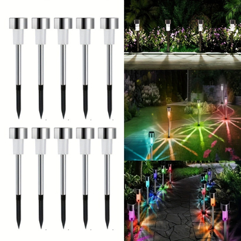 Päikesega LED postlampid, roostevabast terasest, välistingimustes kasutamiseks, komplekt 10/20, manuaalne lüliti, CE-sertifikaat