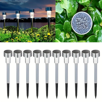 Päikesega LED postlampid, roostevabast terasest, välistingimustes kasutamiseks, komplekt 10/20, manuaalne lüliti, CE-sertifikaat