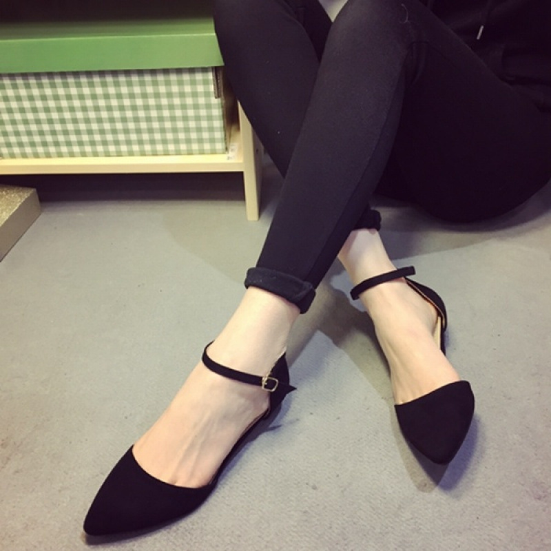 Naiste Mary Jane jalatsid terava ninaga, veluur peal, madal kand