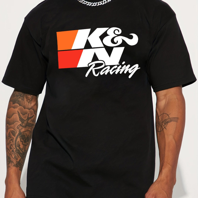 Meeste T-särk võistluste grafika, hingav puuvill (96%+), vaba lõige, ümmargune kaelus, lühikesed varrukad