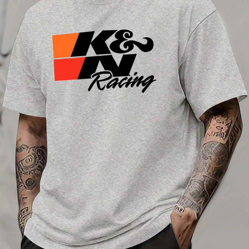 Meeste T-särk võistluste grafika, hingav puuvill (96%+), vaba lõige, ümmargune kaelus, lühikesed varrukad