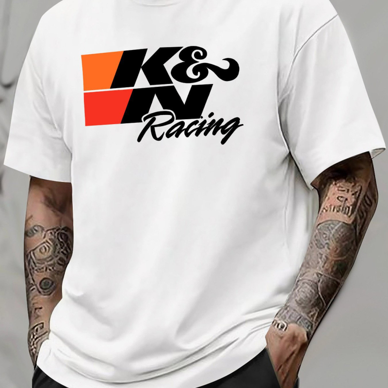 Meeste T-särk võistluste grafika, hingav puuvill (96%+), vaba lõige, ümmargune kaelus, lühikesed varrukad