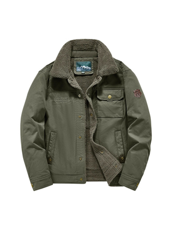 Meeste jakk reveriga, fleecevooder, paks, minimalistlik stiil, külgtaskud