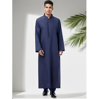 Meeste öösärk kõrge kraega, igapäevane kodune riietus, puuvillaga Half-side Fleece, 2025 kevad