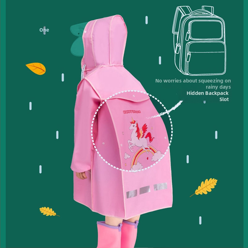 Vaikų lietaus pončas su animaciniu dizainu, skaidrus EVA audinys, 15 storis, PU atsparus sluoksnis, vaikams