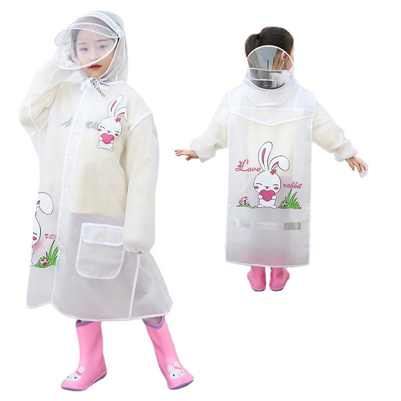 Detské dážďové pončo s karikatúrnym dizajnom, priehľadné EVA, hrúbka 15, PU vodotesný vrstva, pre deti