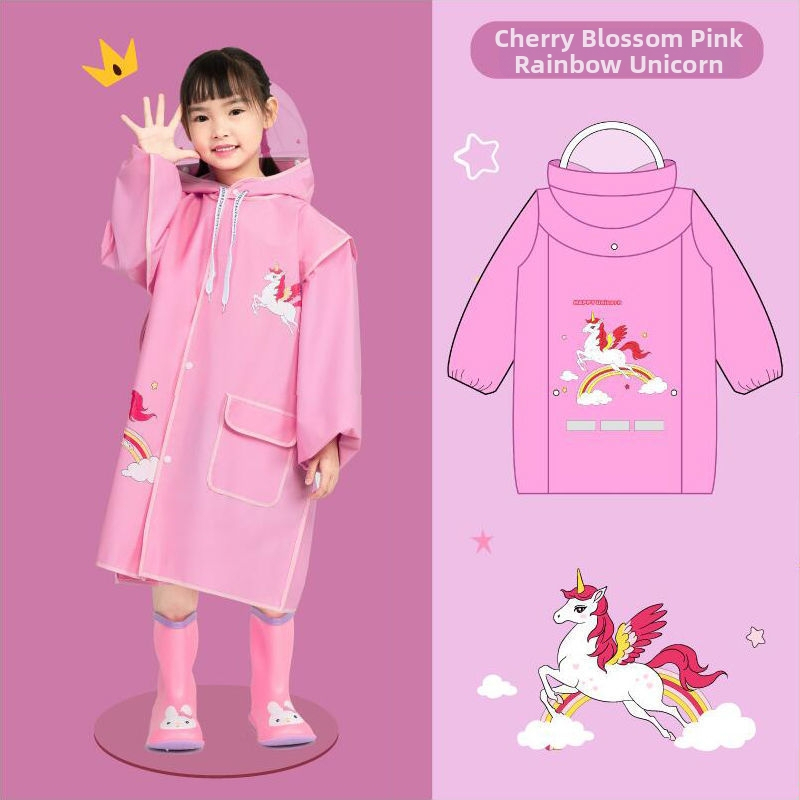 Detské dážďové pončo s karikatúrnym dizajnom, priehľadné EVA, hrúbka 15, PU vodotesný vrstva, pre deti