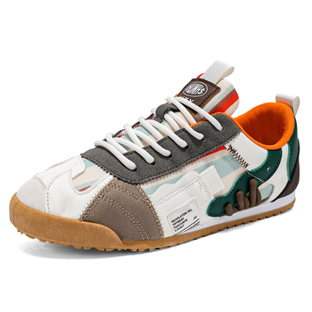 Meeste sportlikud vabajakindad tossud, värvilise ploki disain, hingav PU+võrk ülalt, kerge EVA sisetaldi, kummist talla, sidumisega sulgemine, madal ülaosa, ümmargune varvas