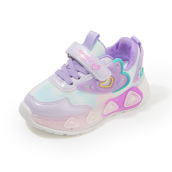 Svetlé detské tenisky pre dievčatá s horným dielom z sieťoviny, priedušné, ľahké, zapínanie na suchý zips, PVC podrážka (sieťovina; priedušné; ľahké; suchý zips; PVC podrážka)