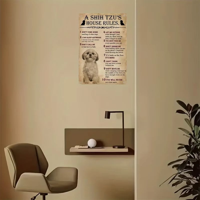 HELLOYOUNG Raua seinakunst: Dog Rules, geomeetriline kuju, kaasaegne minimalistlik stiil, 110 g