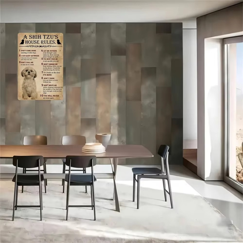 HELLOYOUNG Raua seinakunst: Dog Rules, geomeetriline kuju, kaasaegne minimalistlik stiil, 110 g