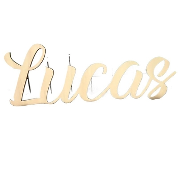 Drevená tabuľka s iniciálou - laserové rezanie, Basswood, moderný minimalistický štýl