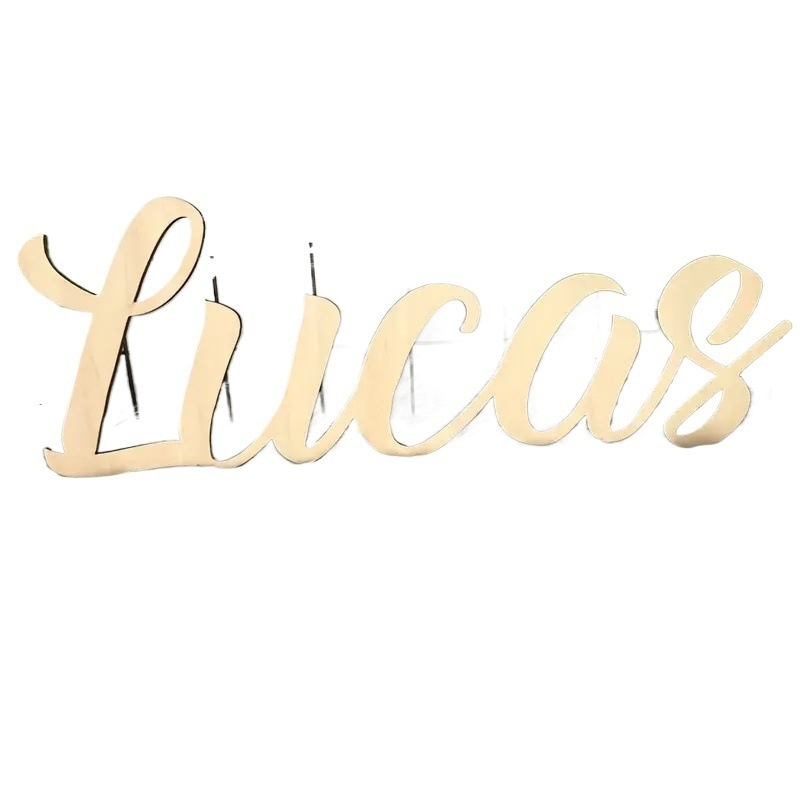 Drevená tabuľka s iniciálou - laserové rezanie, Basswood, moderný minimalistický štýl