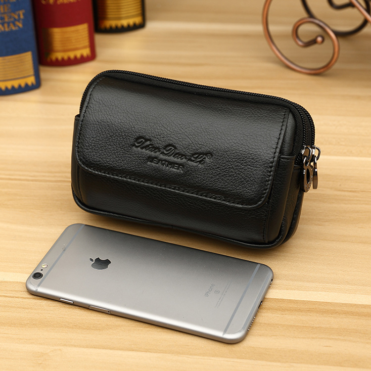 Meeste nahast telefoni kotti vöö külge — linnaline minimalistlik stiil, täie nahk, top-grain vasikate nahk, vertikaalne/horisontaalne kandmine, polüestervooder