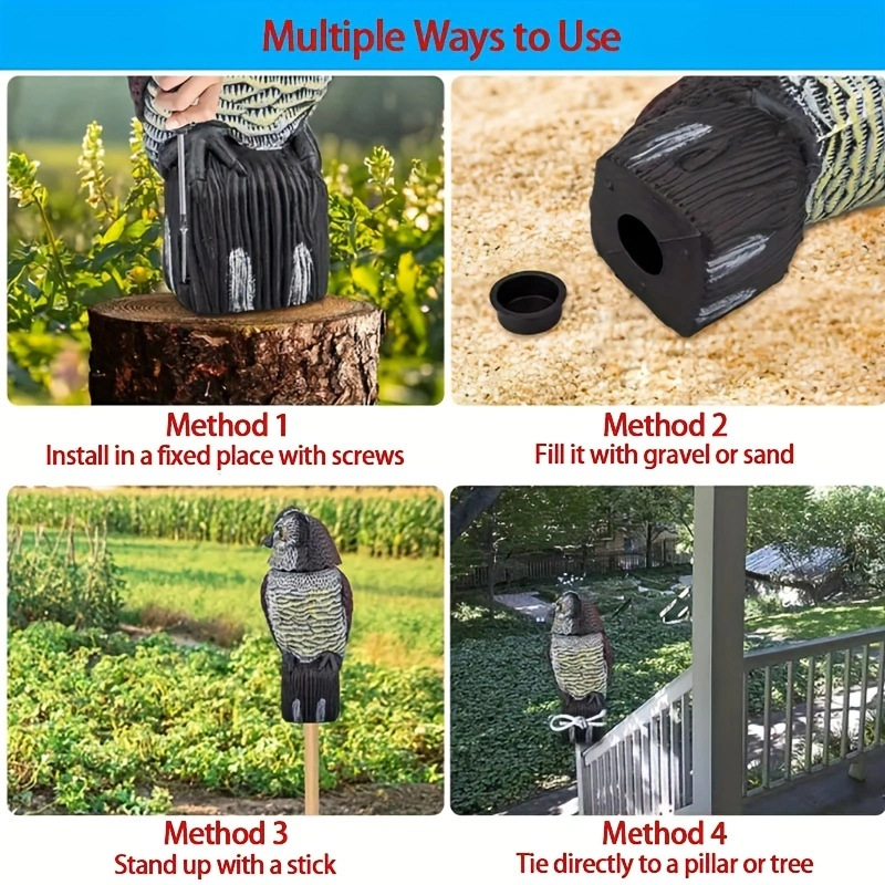 Plastová sova do záhrady – pastoraálny štýl, technológia simulácie, kategória simulovaných zvierat, dekoratívny visací ornament