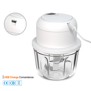 Bezdrôtový elektrický drvič cesnaku, kapacita 350 ml, 3 čepele, batéria 1200 mAh, až 10 000 ot./min