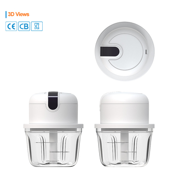 Bezdrôtový elektrický drvič cesnaku, kapacita 350 ml, 3 čepele, batéria 1200 mAh, až 10 000 ot./min