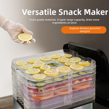 Kodus toidukuivataja puuviljadele, köögiviljadele ja maitsetaimedele – läbipaistev kaas, puutetundlik juhtpaneel, 220V, 350W, 50Hz, mudel SXA05