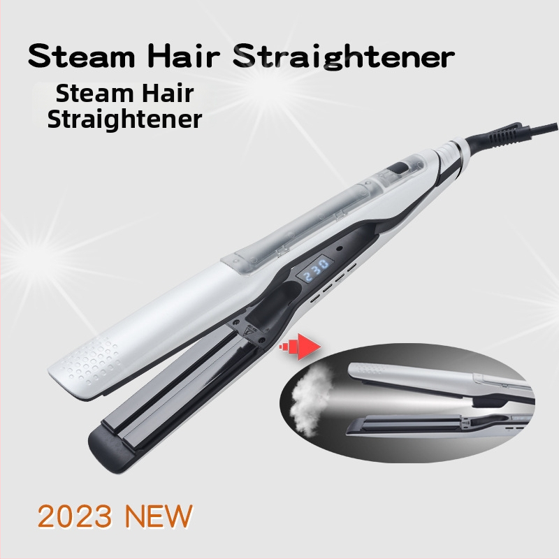 Kahefunktsiooniline auruga juukse sirgendaja LCD-ekraaniga, keraamilised plaadid, soojusjuht >31 mm, 50W, 100–240V