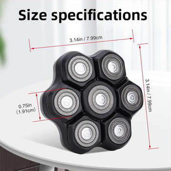 Seitse teraga pöörlev pea palja peaga elektrilisele habemenule – varaosa