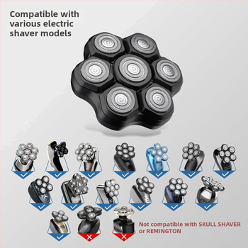 Seitse teraga pöörlev pea palja peaga elektrilisele habemenule – varaosa