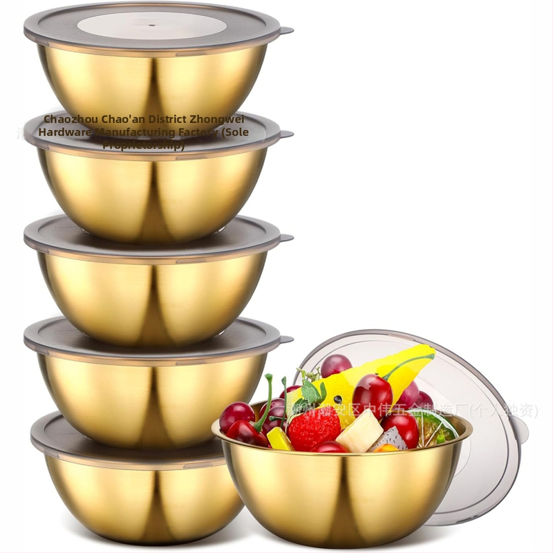 6-osaline roostevabast terasest köögikausside komplekt – munade vahustamiseks, salatile, köögiviljadele, supile, värskuse hoidmiseks, mitmekülgne segamiskauss