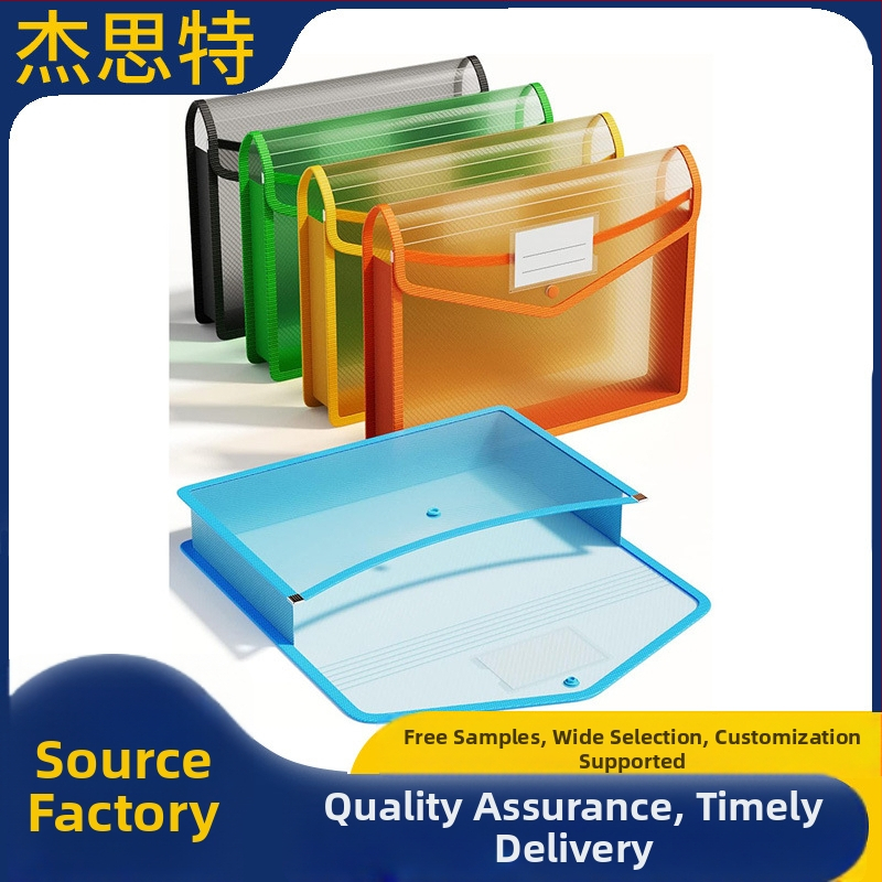 Läbipaistev plastist dokumendikott snap-kinnitusega, ilma jaoturita, suur maht