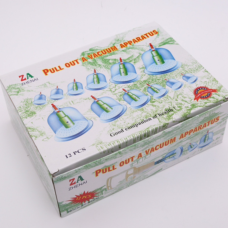 Cupping prístroj, 12 pohárov, z plastu, odolný, s logom na tlač