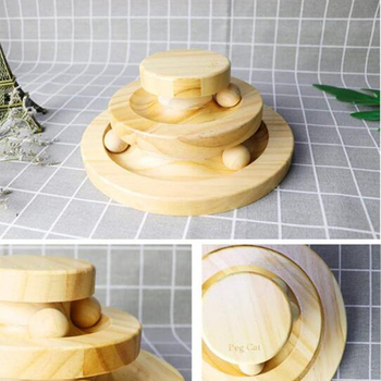 Kasside mäng: kahekorruseline puidust rada palliga pöörleva platvormiga; Zhongyi ZY-0206