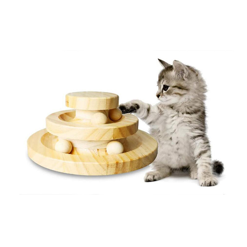 Kasside mäng: kahekorruseline puidust rada palliga pöörleva platvormiga; Zhongyi ZY-0206