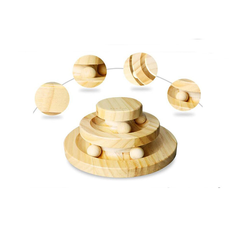 Kasside mäng: kahekorruseline puidust rada palliga pöörleva platvormiga; Zhongyi ZY-0206